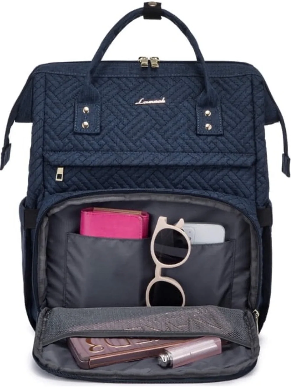 Lovevook Viola Ⅱ Laptop Backpack with Separate Laptop Compartment | Quilted Navy